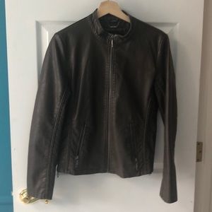 Brown faux leather jacket